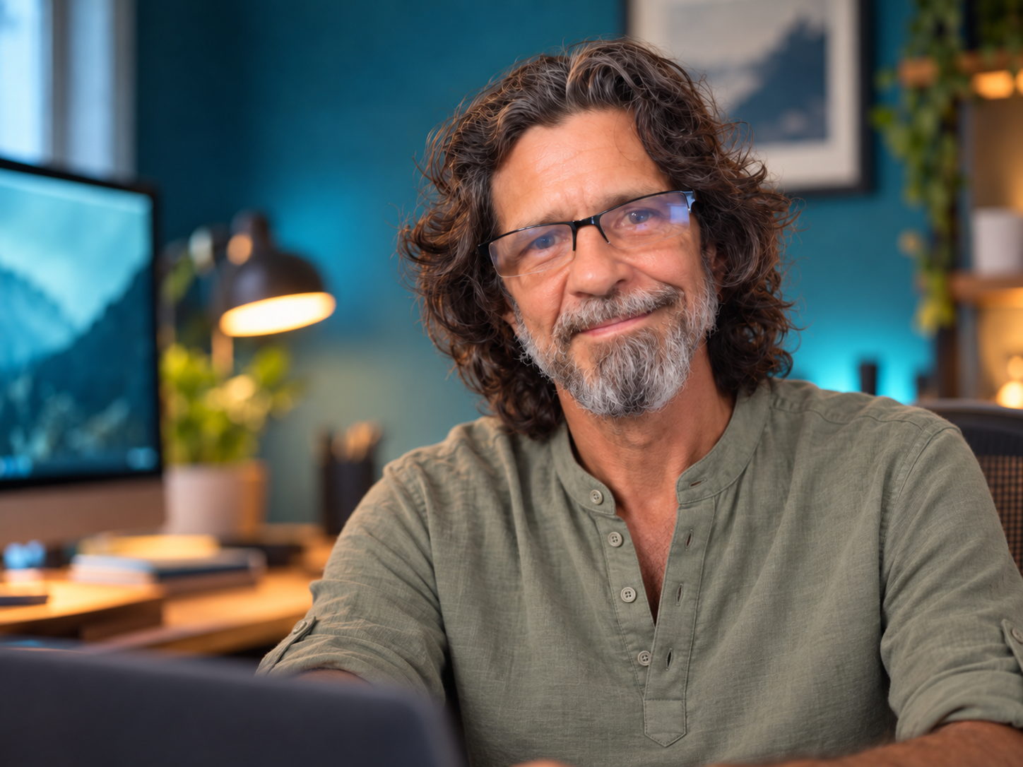 Matt, Client Max AI founder, at his home office desk